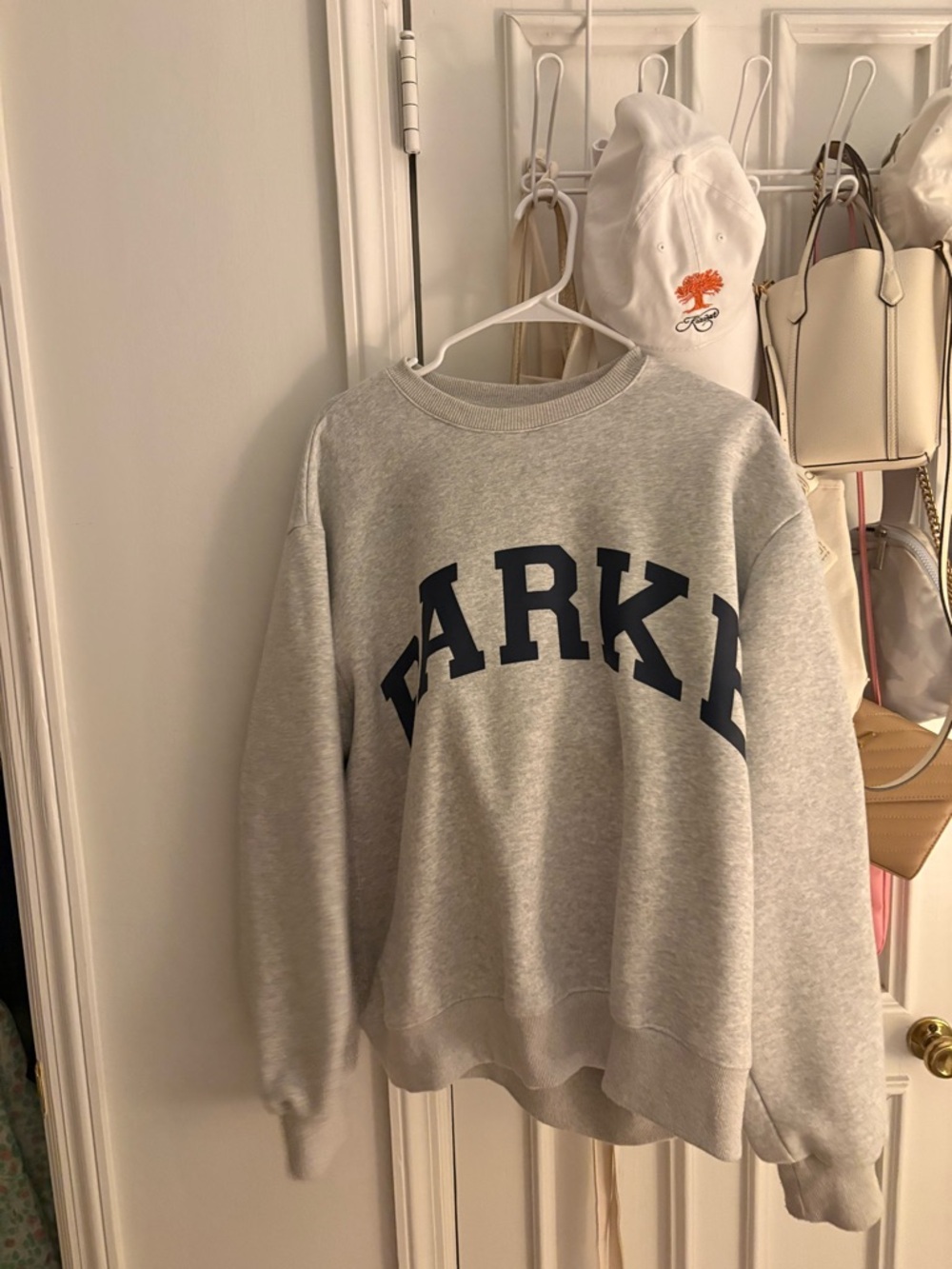 Parke Light Gray Sweatshirt with Navy Logo